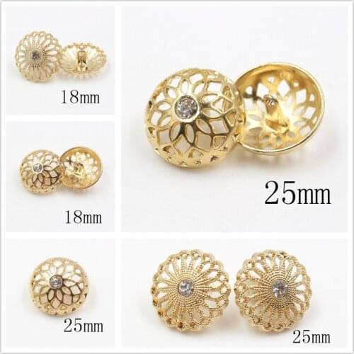 10pcs/lot Hollow Style metal buttons Gold for clothing sweater coat decoration shirt buttons accessories DIY JS-0278