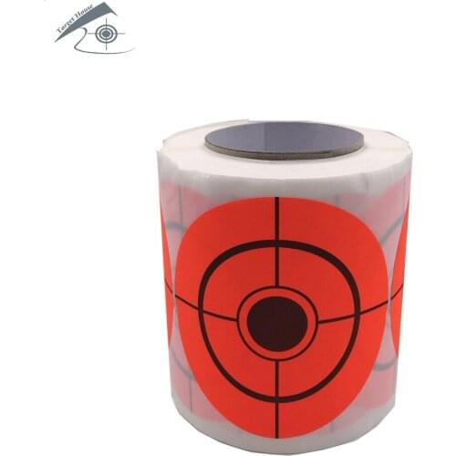 250 Bullseye Neon Orange Self-adhesive Target stickers for Shooting. Diameter in 2.56“/6.50cm