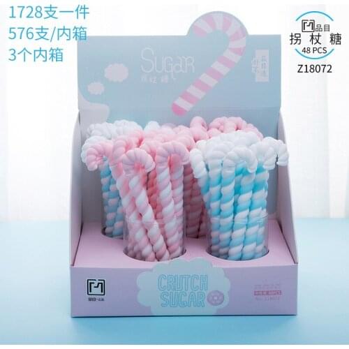 48 pcs Gel Pens Kawai Cartoon Candy cane black colored gel-ink pens for writing Cute stationery office school supplies