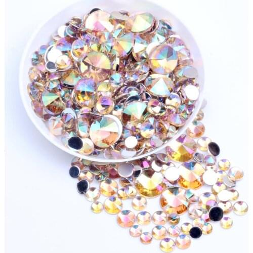 Acrylic Rhinestones Flatback Pointed 10000pcs 4mm AB Colors Glue On Bead Perfect For 3D Nails Art Phone Cases DIY Decoration