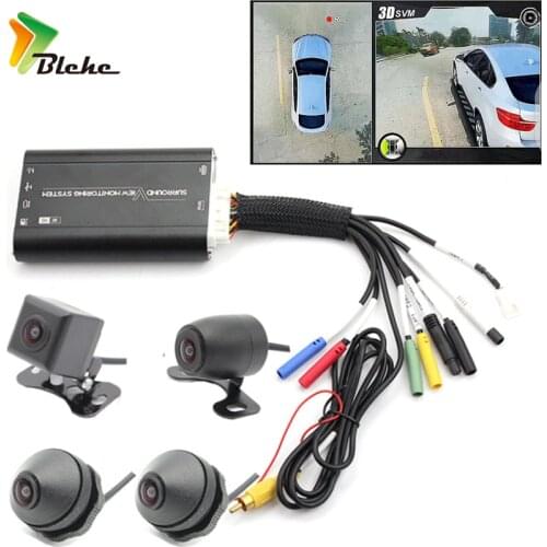 Blchc 3D Car 360 Surround View HD DisplaY CCD and BirD ParkinG clrealy MonitorinG SysteM ZooM DVR 4-CamerA CochE 960P Recorder