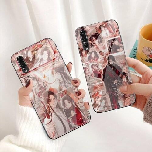 Aesthetic Chinese style Tian Guan Ci Fu Phone Case Tempered Glass For Huawei P30 P20 P10 lite honor 7A 8X 9 10 mate 20 Pro