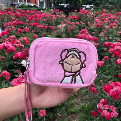 Pink sheep children cartoon plush coin purse mermaid girl bag coin elsa handbag boy mickey clutch plush purse
