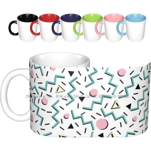 Back To The 80s Eighties , Funky Memphis Pattern Design Ceramic Mugs Coffee Cups Milk Tea Mug Memphis Pattern Funky Cool 80s