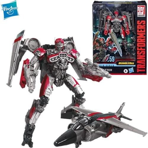 Original Hasbro Transformers Toys Studio Series SS59 Deluxe Class Movie Shatter jet Action Figure Model Toys for children