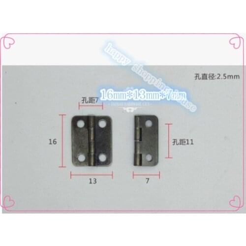 Small hinges for small gift box Four corner hinge 16mm*13mm*0.5mm fillet antique hinges crafts