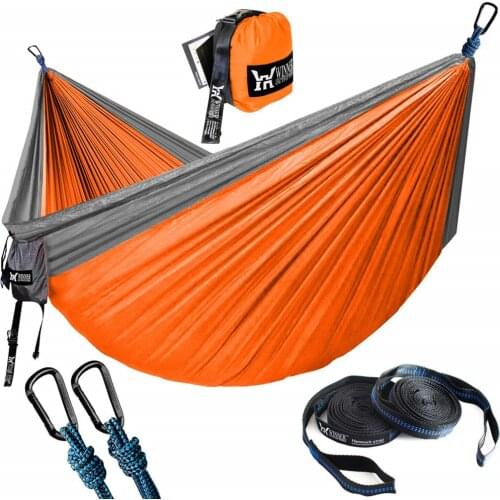 Nylon Hiking Hammock for Backpacking Travel Upgrade Camping Hammock Outdoor Tourist Hanging Hammocks Portable Parachute