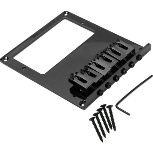 6 Saddle Tele Bridge Tailpiece Tele Humbucker TL Guitar Bridge for Telecaster Guitar Black