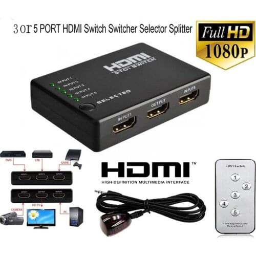 HDMI compatible Port 1080P 3 Input 1 Output 4K Adapter HDMI compatible Splitter 3/5 Port HDMI compatible Switch Switcher