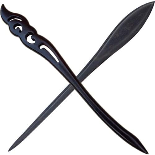 Handmade Chinese Ebony Tweezers Hair Accessories Clothing Accessories EDC Self Defense Headdress Anti-wolf Tool Shoft Wood Stick