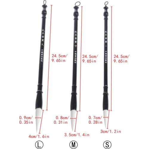 Chinese Calligraphy Brush Pen Ink Writing Painting Woolen Hair Pens Mao Bi Gift E56C