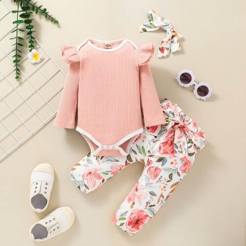 Baby Girl Outfit Set Toddler Baby Girls Baby Pullover Without Hood New Printed Pants Suit Newborn girl Clothes vestiti neonata