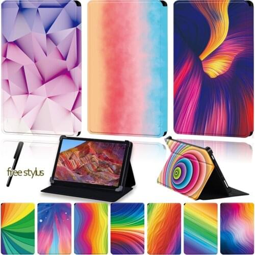PU Leather Tablet Case for Huawei MediaPad M1/M2//M3/M5/M6/8.0"/8.4"/10"/10.8" Universal Watercolor Series Drop Resistance Case