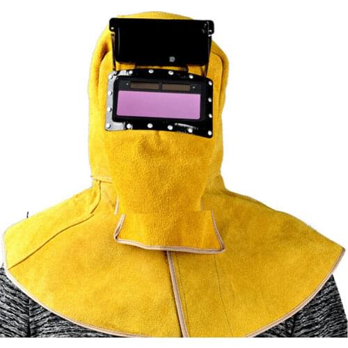 Leather Welding Hood Helmet Welder Mask Safety Protector Cap