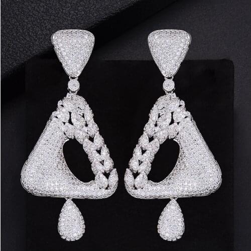 LARRAURI 2020 Deluxe Trendy Dangle Drop Fashion Jewelry Earrings Geometric Earrings Drop Dubai African Wedding Big Earrings