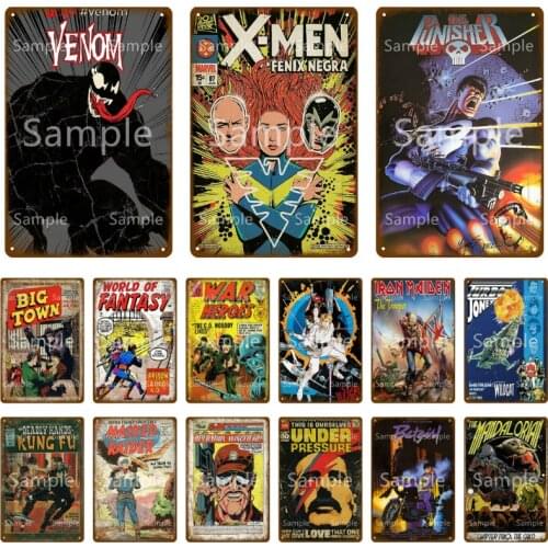 World Of Fantasy Comic Kung Fu Metal Poster Retro Metal Tin Signs Pub Plaque Metal Vintage Home Decor Wall Art Decoration YK019