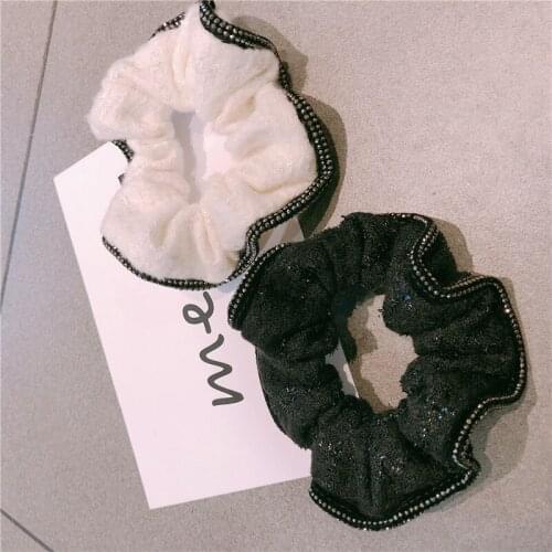 Fashion Women white Elastic Hair bands Girl Headband Fashion Lace hairband Hair Accessories Hair Rope Ponytail Autumn