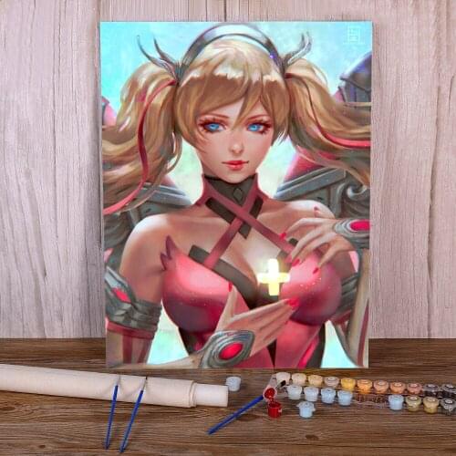 Cartoon Girl Woman DIY Paint By Numbers Kit Oil Paints 40*50 Oil Painting Decorative Paintings For Kids Wholesale Handicraft