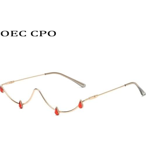 OEC CPO Diamond Steampunk Glasses Frames Women Rhinestone Sunglasses Frames Fashion Eyeglasses For Men Eyewear O760