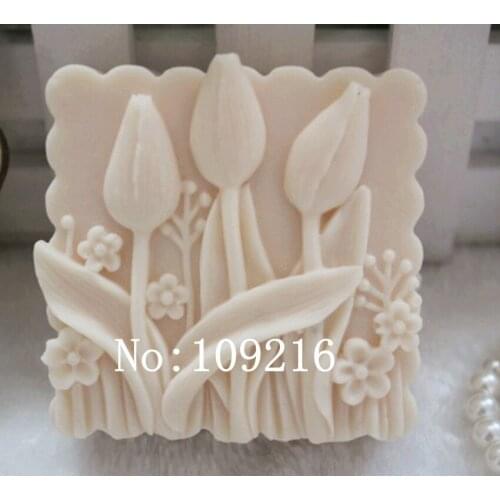 Wholesale!!1pcs Small Tulips (zx71) Silicone Handmade Soap Mold Crafts DIY Mould
