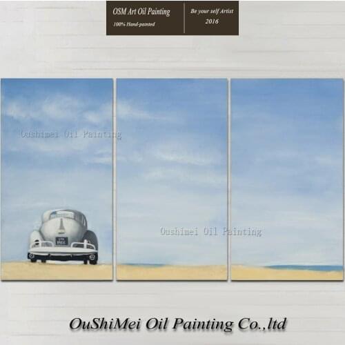 Experienced Artist Pure Hand Painted Pop Decorative Oil Painting On Canvas Modern Car and Sky Oil Painting For Wall Decoration