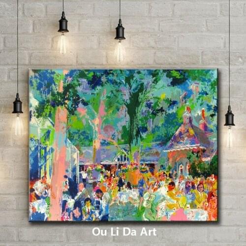 Impression figures outdoor dine party scenery canvas printings oil painting printed on canvas hotel wall art decoration picture