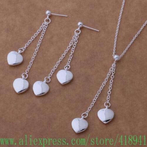 Silver Plated Jewelry Sets Earring 226 + Necklace 604 /dylampsa aznajqua AS061