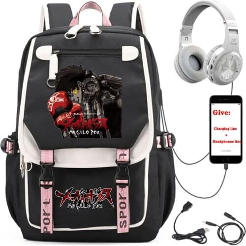 Anime MEGALOBOX backpack boys Girl School book Bag Unisex Travel Backpack USB Charging teenagers Laptop packsack
