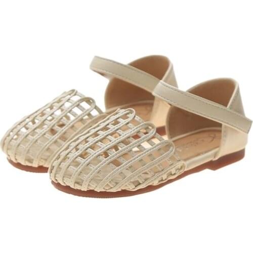 Childrens and girls' sandals 2021 summer new soft bottom woven Baotou girls' shoes fashion little girls' princess shoes