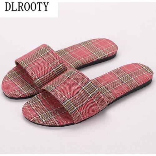 Women Slippers Sandals Flip Flops Summer Fashion Gingham Breathable Non-slip Shoes Woman Slides Solid Lady Casual Female