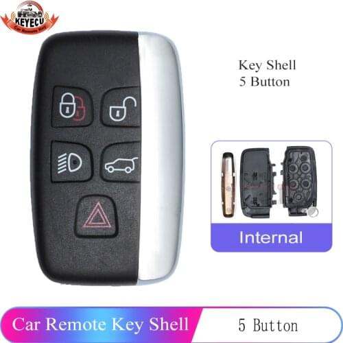 KEYECU Smart Remote Car Key Shell Case 5 Button for Land Rover LR2 LR4 Range Rover Sport Evoque 2012 2013 2014 2015 2016 2017