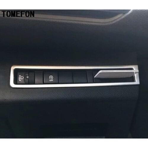 TOMEFON For Peugeot 3008 GT 2016 2017 2018 ABS Matte Front Head Light Lamp Adjust Button Switch Cover Trim Car Interior Styling