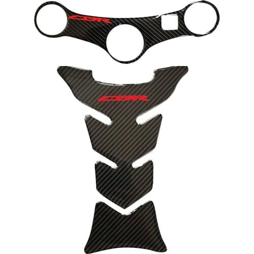 3DMotorcycle Carbon Fiber Tank Cap Pad Triple Tree Protector Front End Stickers For HONDA CBR600 CBR 600 F4i 2001-2007