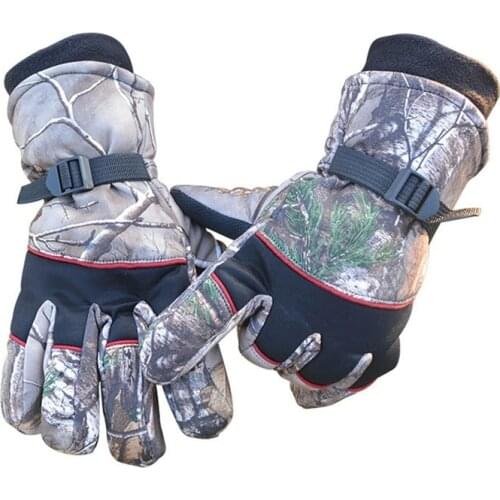 Outdoor Shooting Training Camo Warm Tactical Gloves Winter Thick Thermal Hunting Fishing Riding Climbing Full Finger Mittens