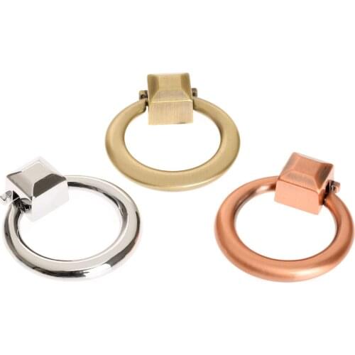 5PCS Alloy Pull Handle Vintage Round Cabinet Drawer Dresser Closet Decorative Kitchen Furniture Ring Knob Accessories screw