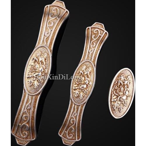 Retro Vintage 10PCS European Carved Style Kitchen Door Furniture Handle Cupboard Drawer Wardrobe Cabinet Pulls Handles and Knobs