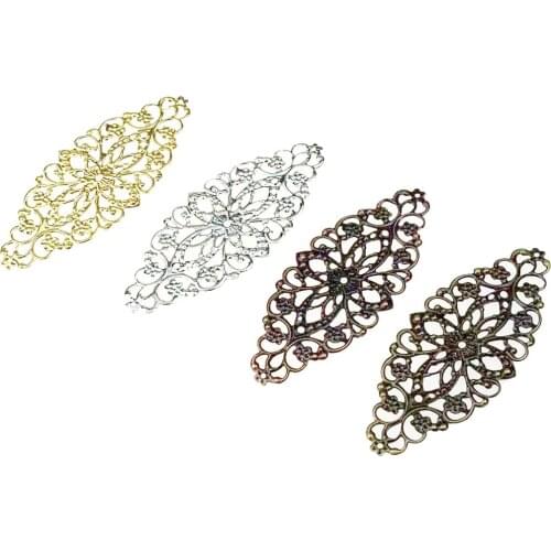 20pcs Gold/Bronze/Rhodium Plated Filigree Flower Wraps Connectors For Jewelry Making Findings DIY Charm Pendant
