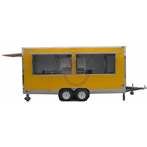 Mobile food Cart Big Size Fast Food trailer with Two Big Service Window Mobile Food Trailer for sale