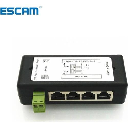 4 Ports 8 portsPoE Injector PoE Power Adapter Ethernet Power Supply Pin 4,5(+)/7,8(-) Input DC12V-DC48V for IP Camera