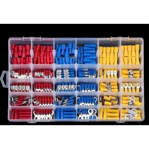 480/300/280Pcs Spade Terminals Insulated Box Cable Connector Electrical Wire Crimp Butt Ring Fork Set Lugs Rolled Kit Splice