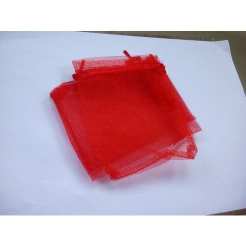 50pcs 13*18 Red gift bags for jewelry/wedding/christmas/birthday Organza Bags with handles Packaging Yarn bag