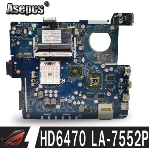Asepcs usb board+LA-7552P REV:1.0 Laptop motherboard For Asus K53TA K53TK K53T K53 Test original mainboard 1GB Video card HD6470