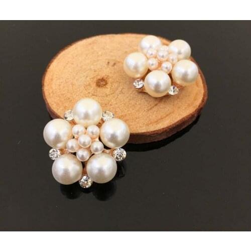 Free Shipping Wholesale 30pcs/lot 25x25mm Rhinestone Flatback Button For Hair Flower Wedding Invitation HAZH20