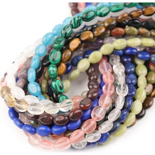 6x8mm Natural Stone Beads Oval Shape Gemstone Loose Beads DIY Jewelry Bracelets Necklace Earring
