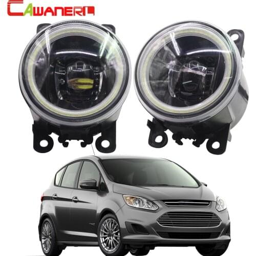 Cawanerl 2 X Car LED Lamp Fog Light Angel Eye Daytime Running Light DRL 12V For Ford C-Max 2 MPV 2010 2011 2012 2013 2014 2015