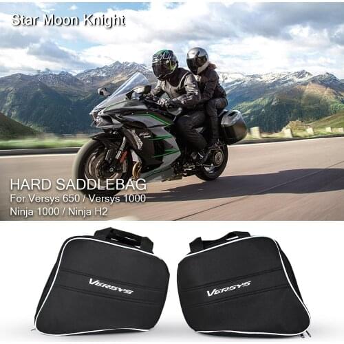 For Kawasaki Ninja H2 1000 Versys 1000 650 For KQR 28L Hard Saddlebag Liner Set Saddle Bags Travel Trunk Bag ​luggage bags