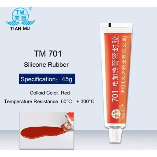 1PCS 701 Silicone Rubber Electrical Heating Tube Red Silicone Sealant Electronic Components Fixed High Temperature Resistant