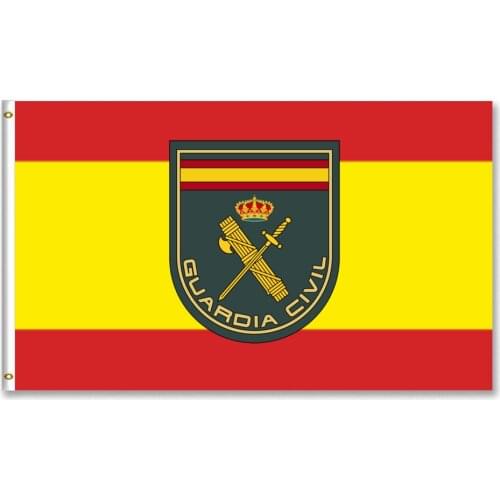 Flag of Spain and The Coat of Arms of The Civil Guard 3x5ft 150x90cm Spain Flag