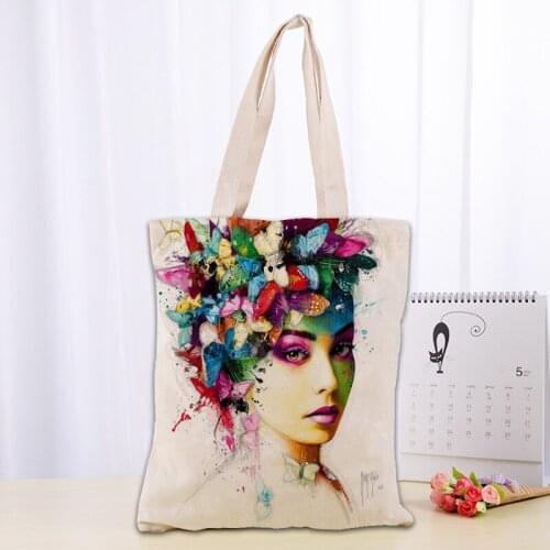 Custom colorful paintings by patrice murciano Canvas Tote Bag Fashion Durable Cotton Linen Handbag Printed Shopping Bags