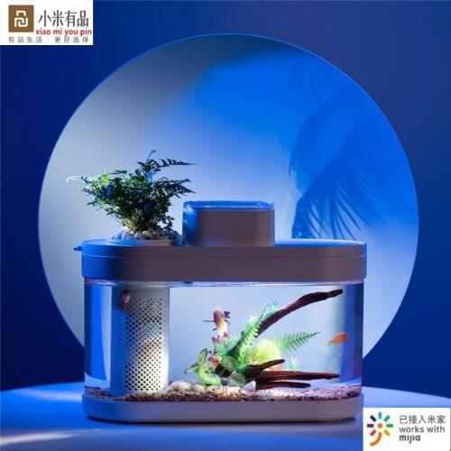 Xiaomi Geometry Fish Tank Aquaponics Ecosystem Small Water Garden Ecological Fish Tank Aquarium Transparent Aquarium